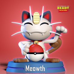 Lucky_Meowth.jpg Fichier 3D gratuit Meowth chanceux - Pokemon Fanart・Plan pour imprimante 3D à télécharger