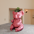 koala-sculpture-low-poly-planter-1.png Koala bear low poly planter pot flower vase stl 3d print file