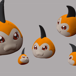 1.png Free STL file Digimon - Tsunomon・3D print object to download