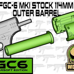 FGC6-MKI-stock-OUTER.jpg Fichier STL gratuit FGC-6H MKI, FGC-6BL MKI, FGC-6FA MKI, FGC-6S MKI Canon extérieur de 114 mm de la crosse・Idée pour impression 3D à télécharger