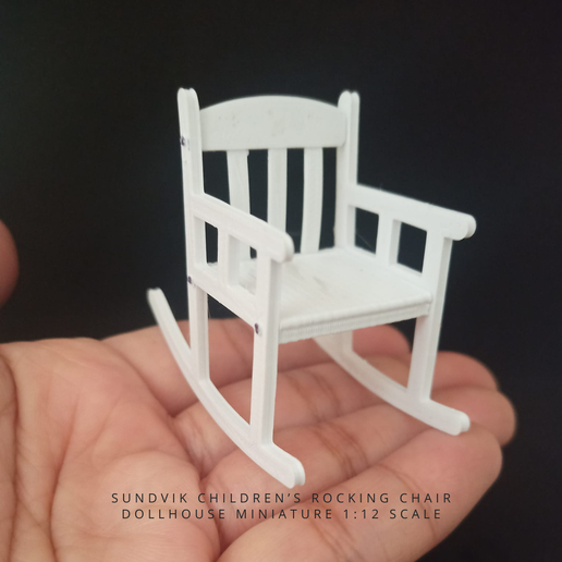 SUNDVIK GHILDREN’ as CHAIR DOLLHOUS MINIATURE 1:12 SCALE STL file Miniature Rocking Chair Miniature Furniture for 1:12 Dollhouse・Model to download and 3D print, RAIN