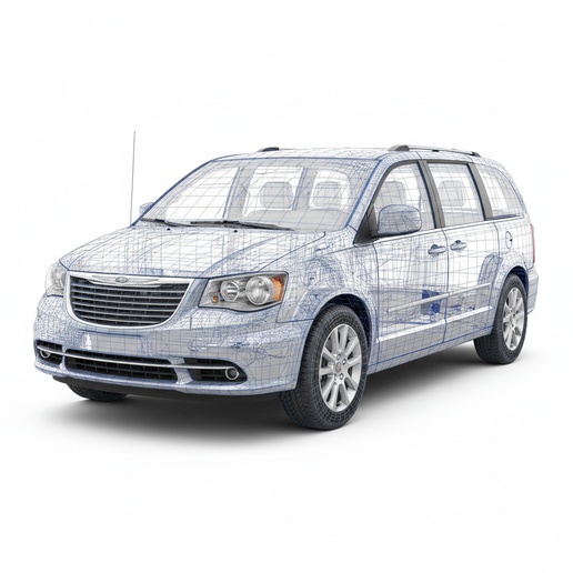 Chrysler Town & Country European supercar STL, hybrid car STL, touring car STL, vintage car STL, FDM friendly car STL, car file STL, hyper detailed car STL, beginner friendly car STL, wagon STL, limousine STL, car 3D model, 1:8 car STL, car wall art STL,