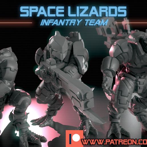 Greater Good Space Lizards -- Infantry Team