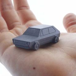 C2Y-GwzW8AU-sJo2.jpg Бесплатный STL файл Volkswagen Golf GTI - низкополигональная миниатюра・3D-печатная модель для скачивания