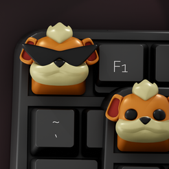 untitled6.png Free STL file POKEMON KEYCAP GROWLITHE・3D printable design to download