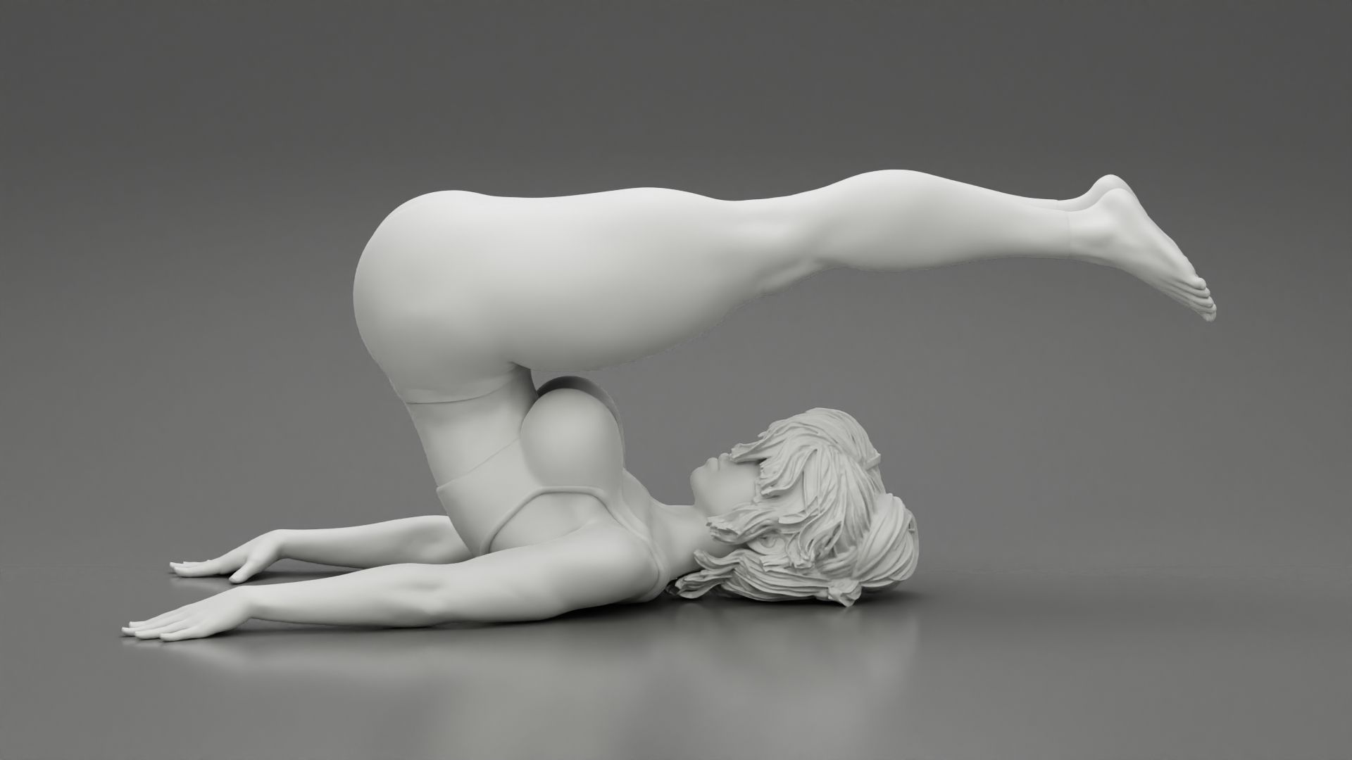 Girl-09.jpg 3D file Sporty Woman Doing Yoga the Plough Posture 3D Print Model・Model to download and 3D print, 3DGeshaft