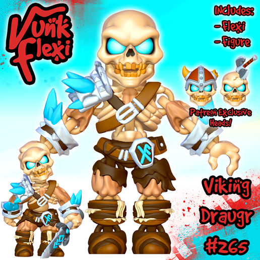 FreshStartCrytid10.png Viking Draugr MultiColor Flexi Print-In-Place + figure