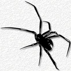 project_20230524_1343230-01.png Файл STL реалистичный паук черная вдова настенное искусство паук настенный декор 2d искусство・3D-печатный дизайн для загрузки