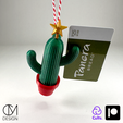 Cactus-Ornament-02.png Archivo STL Adorno Cactus Tarjetero・Objeto imprimible en 3D para descargar