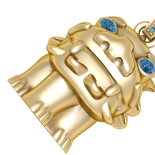 14K Gold Guitar Pick Cross Pendant with Aquamarine Accents