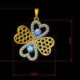 Pendant-2.jpg Radiant Clover Heart Pendant with Mesh Pattern