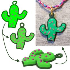 Cactus Pendant for Instagram.jpg STL-Datei Kaktus-Anhänger・Design zum Herunterladen und 3D-Drucken, abbymath