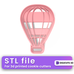 Hot-Air-balloon-1-cookie-cutter.png Hot Air balloon 1 cookie cutter - the sky cookie cutters file