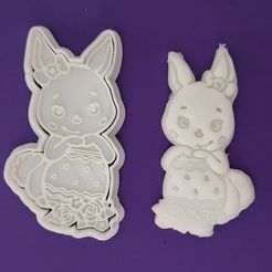 1681061429021.jpg Easter Bunny with Egg Cookie Cutter and Stamp Set STL Files - 3D Printable Design