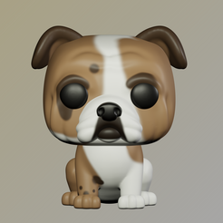 Bulldog.png STL-Datei Bulldogge Funko Pop・Design für den 3D-Druck zum Herunterladen