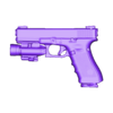 Glock17 + BALDR Pro_final.stl GLOCK 17 G17 G22 G31 9MM PISTOLE mit Olight BALDR Pro Licht/Laser REAL SIZE SCAN