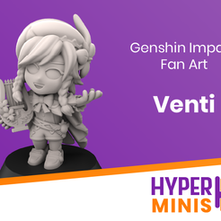 Chibi_Venti.png Free STL file Chibi Venti | KICKSTARTER LAUNCH FREEBIE | Genshin Impact・3D printer model to download
