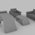 render1.png DIORAMA GARAGE office table, chair, armchair 1/64