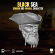 12.png Fichier STL Tête de pirate de la mer Noire pour figurine・Design à télécharger et à imprimer en 3D, DonmanArtCollectibles