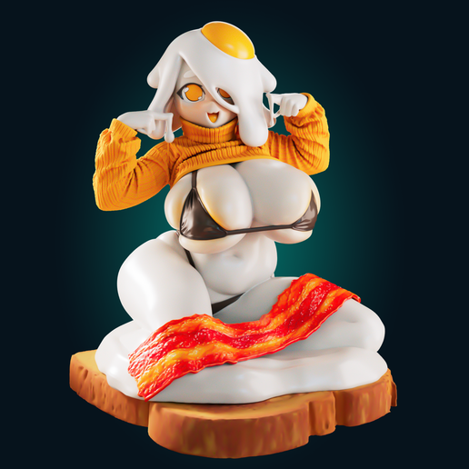 Preview00.png Egg Girl Slime 3D Print Model
