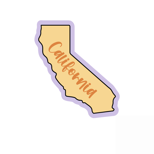 California State Cookie Cutter STL – 2 Inch USA Map Shape 3D Print File