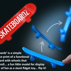 5bcbf64735b6596b99455ce27d13de20_display_large.jpg STL-Datei Skateboardz kostenlos・3D-druckbare Vorlage zum herunterladen