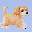 Goldendoodle-puppy3.png Adorable Fluffy Goldendoodle Puppy 3D Model - STL, 3MF, OBJ + Textures