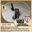 British_Elizabeth_Hero_Card_Front.jpg DUST 1948 \ KONFLIKT '47 - BRITISH HERO - ELIZABETH WINDSOR & SUSAN (CORGI)