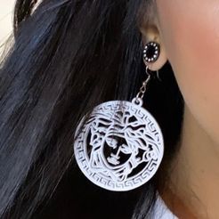 1233.jpg Fichier STL Boucles d'oreilles logo Versace・Plan pour imprimante 3D à télécharger