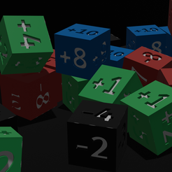 Dice-project.png Minimalist Magic the Gathering Plus and Minus counter dice