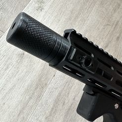 IMG_7436.jpeg STL file Short Silencer Barrel Extension 14mm Mating Thread Airsoft・3D printable model to download