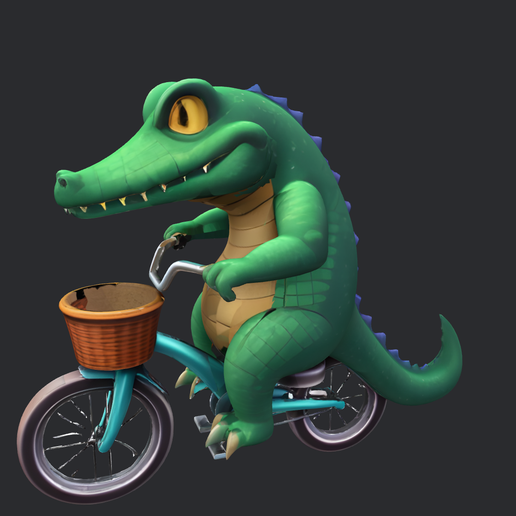 Cartoon Crocodile 3D Model-3D print model 3D model