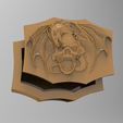 box.146.jpg vintage dragon box decorated with skull  3D STL model for CNC router and 3D printing