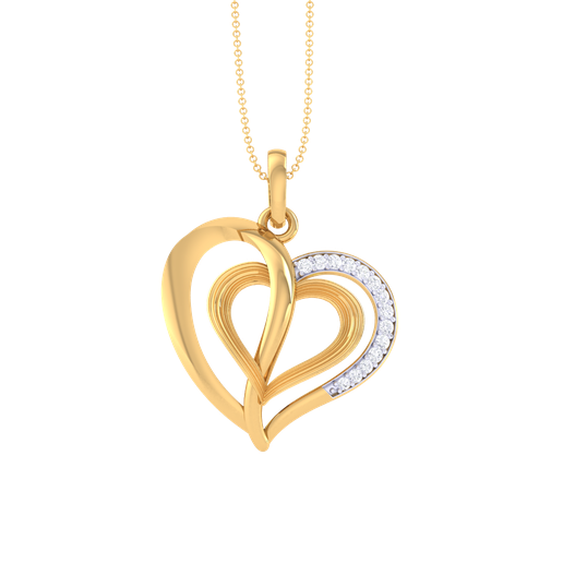 3D Printable Cad jewelry design of Lady diamond Pendant 3D model