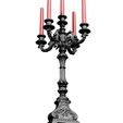 3ddd4.jpg Modern Black Tabletop Candlestick Candle Holder Candelabra 3D model