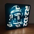 20240330_1212051.jpg Easy Print R2D2 R2-D2 Droid Unit LED Lightbox Wall Mounted or desktop Rebel Alliance Star Wars Light Lamp