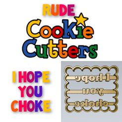WhatsApp-Image-2021-08-17-at-10.18.00-PM.jpeg Download STL file AMAZING i hope you choke Rude Word COOKIE CUTTER STAMP CAKE DECORATING • Design to 3D print, Micce