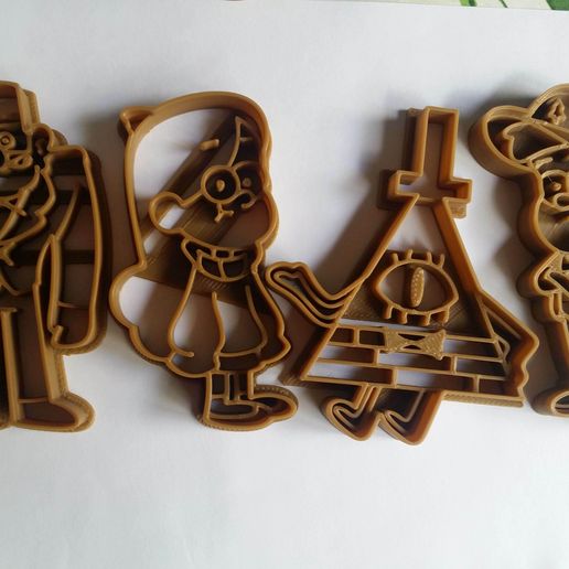 Cortante cookie cutter fondant 8cm gravity falls pack x4 set 3D model