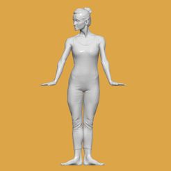 DOWNSIZEMINIS_woman_ballet114a.jpg Archivo STL MUJER BALLET PARA DIORAMA PERSONAJE・Modelo de impresora 3D para descargar