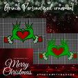 Grinch-2ornament.png Grinch Hands Ornament with heart Bundle and Font / Personalized ornament with Font