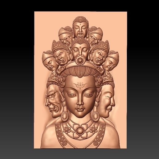 guanyin with thousands of heads 3D model