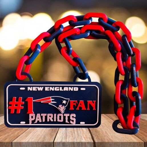 CADENA PLACA FAN #1 NEW ENGLAND PATRIOTS NFL