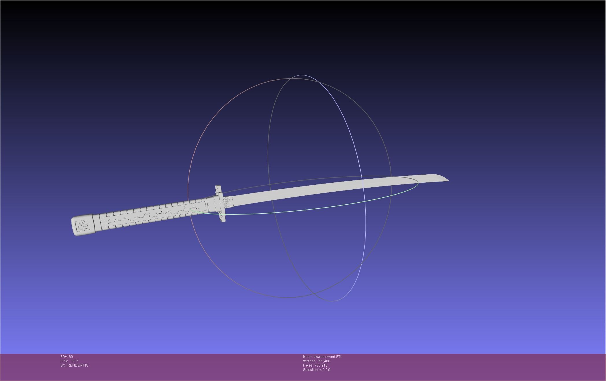 meshlab-2022-01-14-07-09-13-19.jpg STL file Akame Ga Kill Akame Sword And Sheath Printable Assembly・Template to download and 3D print, julian-danzer