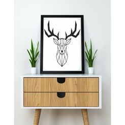 2bbbb2c75b1fad5a0e4eee1b2658938a_preview_featured.jpg Archivo STL gratis Deer Wall Sculpture 2D II・Plan para descargar y imprimir en 3D