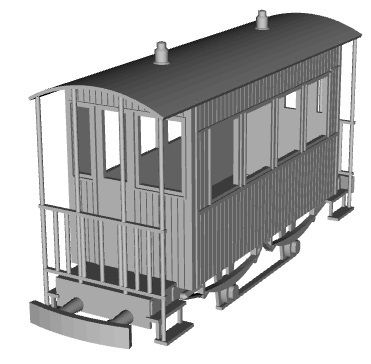 TAM 1st class coach 1/32 scale 3D model