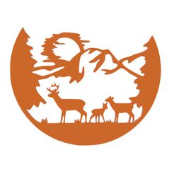 untitled.120.jpg STL file Deer in the forest logo・3D print model to download