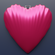 heart-pendent.png STL file Heart shell pendant・Template to download and 3D print