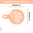 happy-mothers-day-stencils-2.png Mother's Day Stencil for Cookies, Cupcakes and Coffee, Digital STL File, Instant Download, Pack of 2 Stencils, 80mm