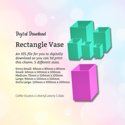 Cover-7.png Rectangle 1 Vase STL File - Digital Download -5 Sizes- Homeware, Minimalist Modern Design