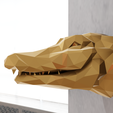 crocodile-head-wall-mount-low-poly-4.png Crocodile head low poly wall mount STL